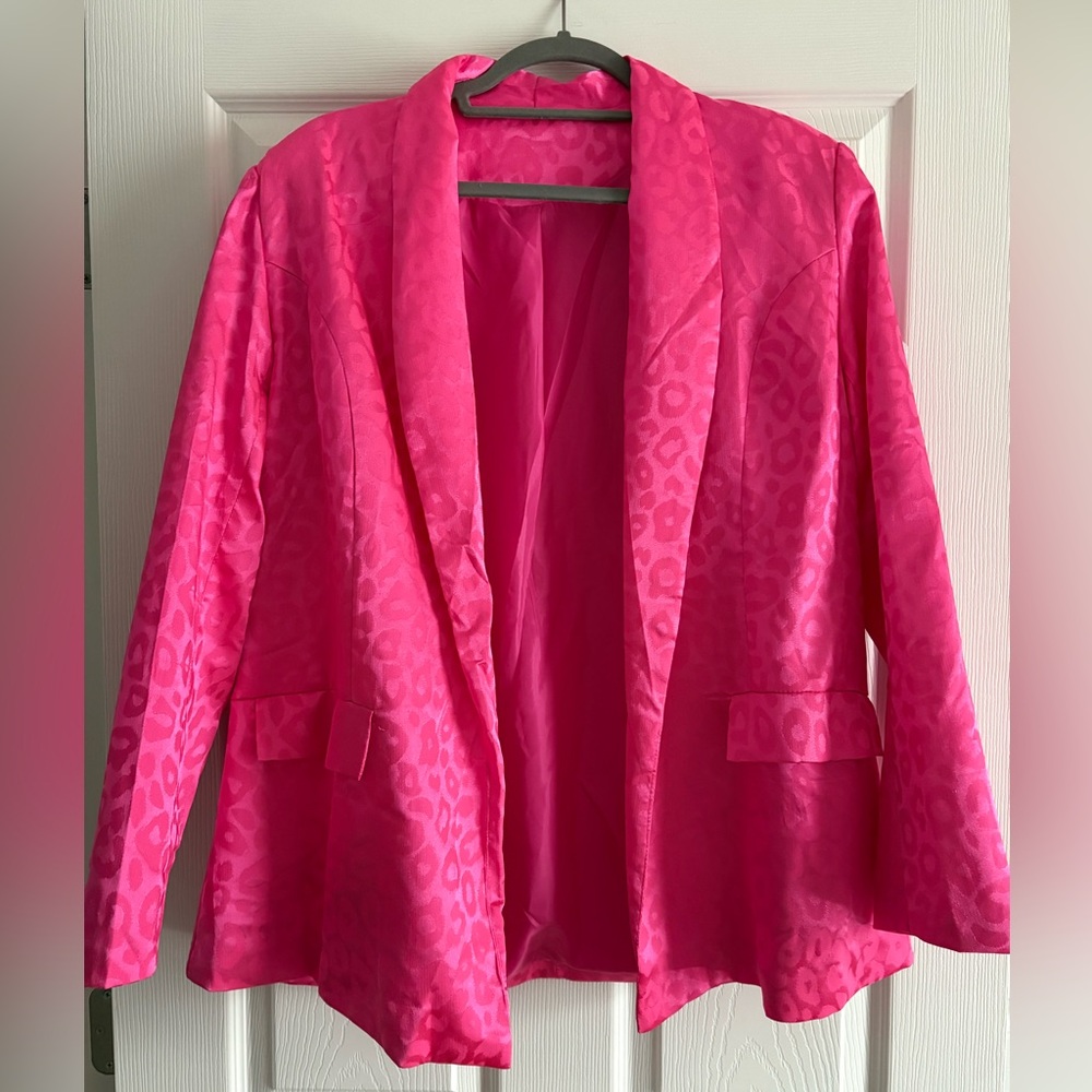 Vibrant Pink Leopard Blazer